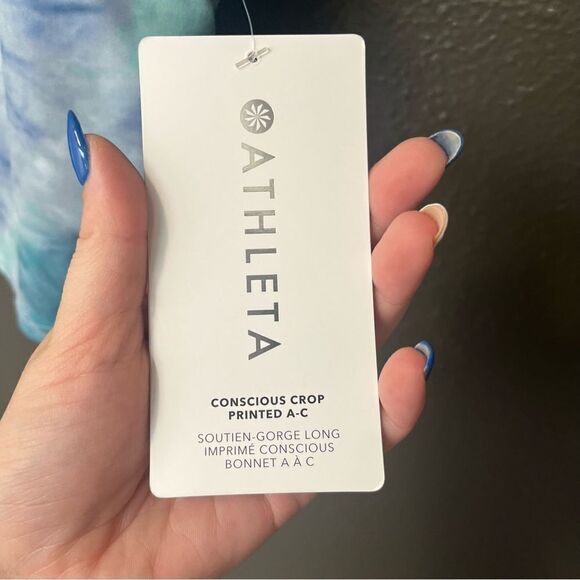 Athleta Conscious Crop Printed Bra A-C - Picture 9 of 14